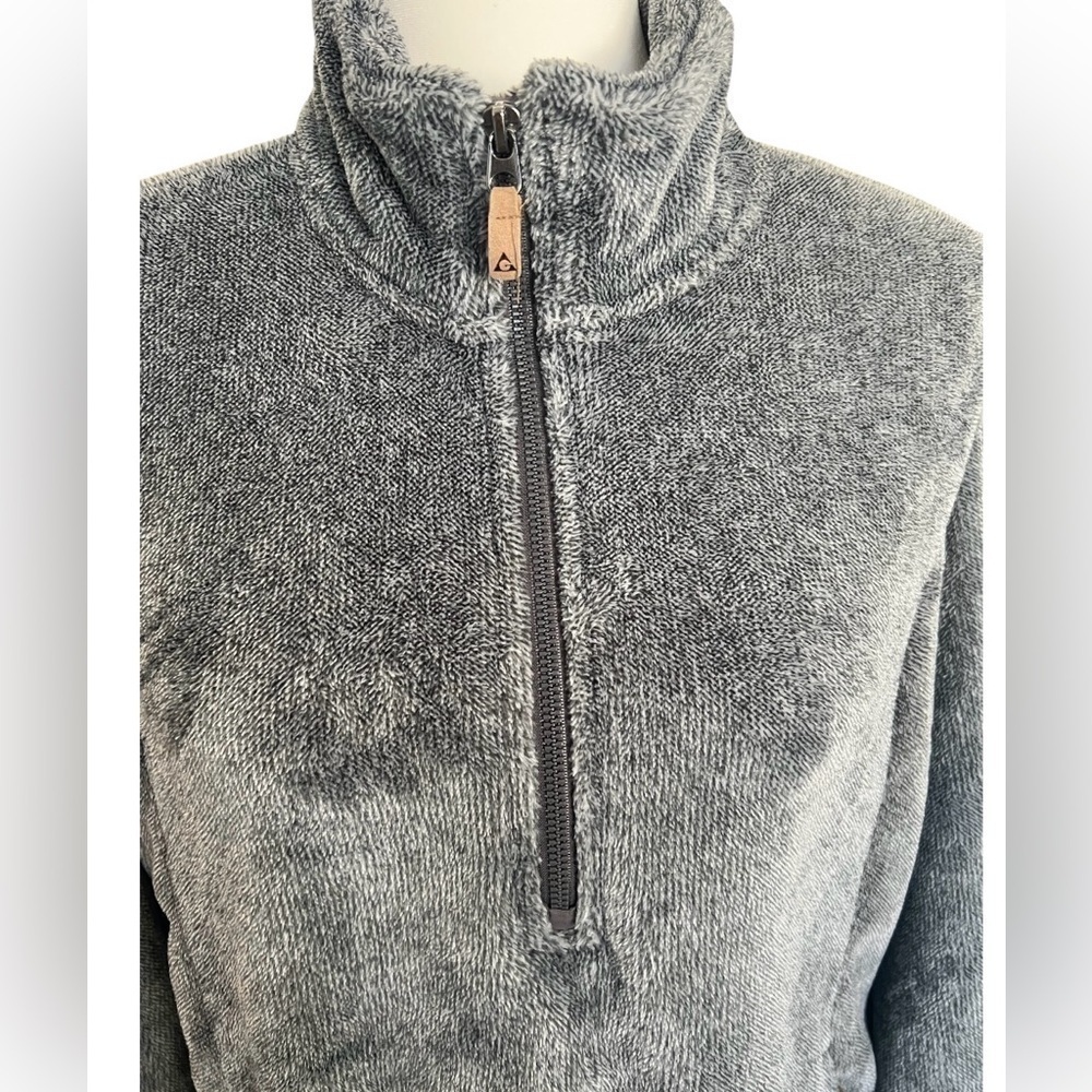 Gerry Women's Fleece 1/4-Zip Pullover Southwest Sherpa Fleece Gray Size Large - Picture 2 of 7